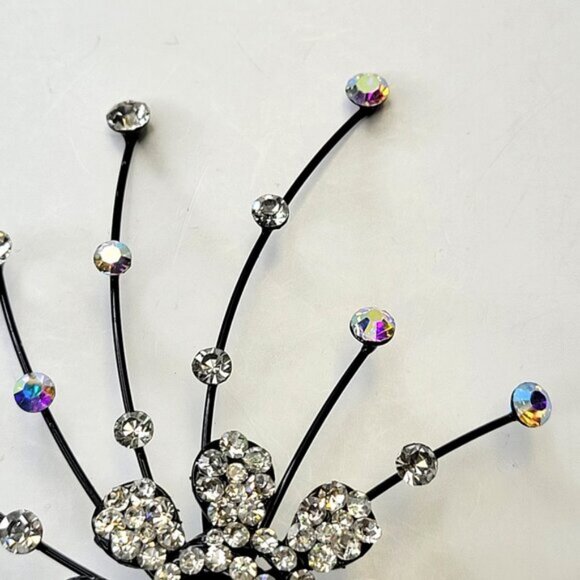 Bridal Hair Pins Black Crystal HairComb Hair Accessories Jewelry - Picture 4 of 9